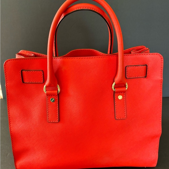 Michael Kors Hamilton Mandarin Red Satchel Bag - Picture 2 of 11